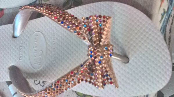 havaianas com laço em manta